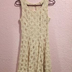 cream white lace dress